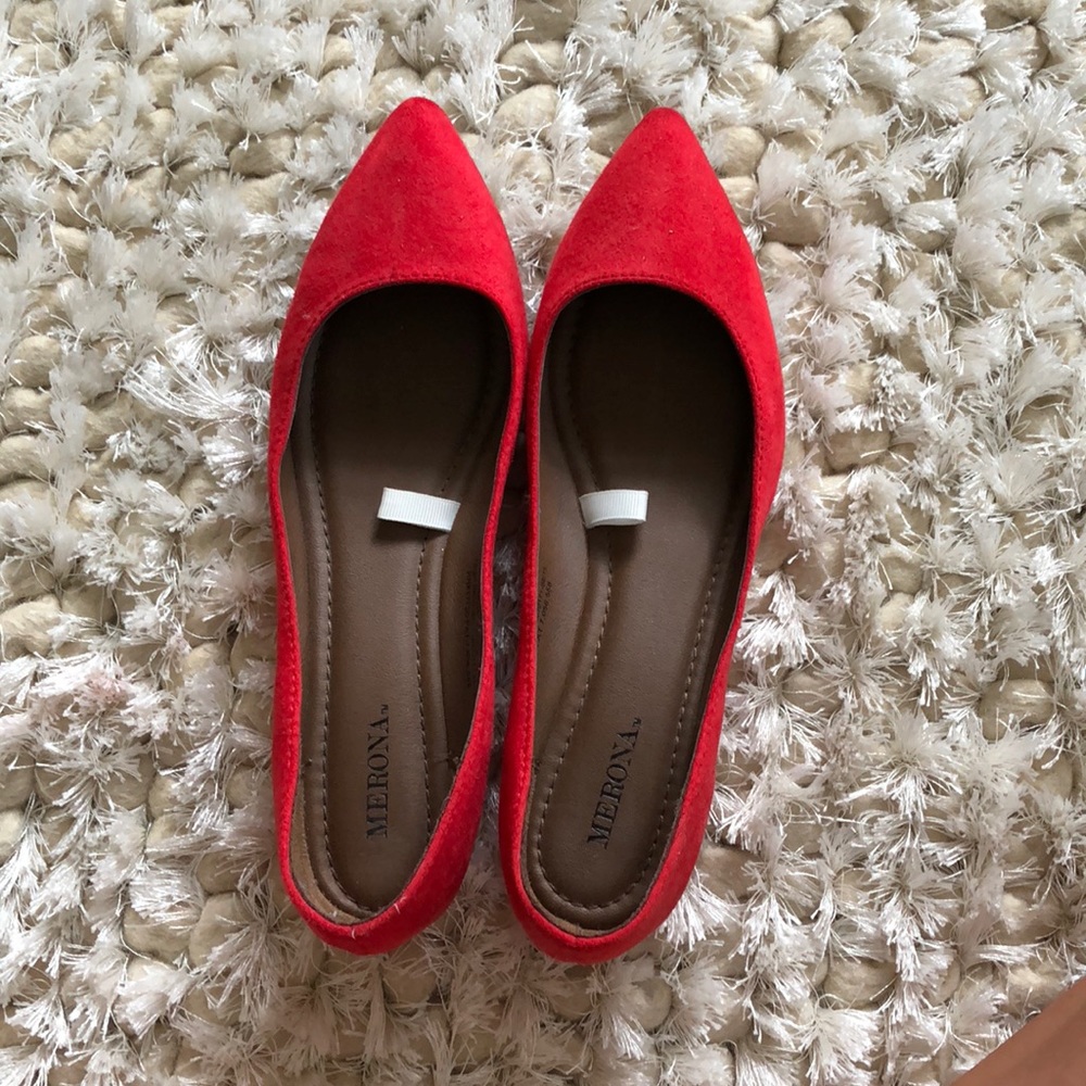 Red velvet flats